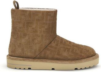 Fendi Brown Leather Ankle Mens Boots