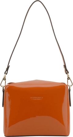 Pourchet Schoudertas in lakleer goud - in leer - Dames - Schoudertassen - Oranje - ONE Size - Leer - Tassen