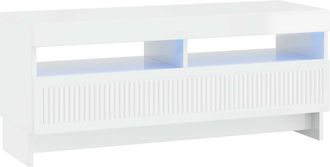 vidaXL Mueble De Tv Led Blanco Brillante Madera De Ingenier&iacute;a Vidaxl