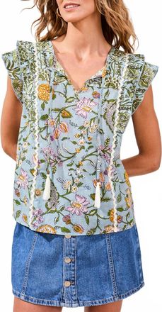 Tribal Mixed Print Blouse In Rainforest