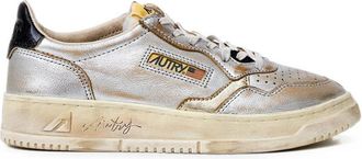 Autry Silver Logo Medalist Low Sneakers