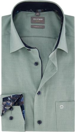 Olymp Olymp, Heren, Overhemden, Groen, Maat: L Katoen
