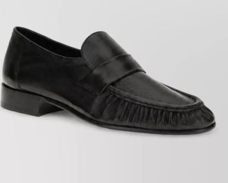 The Row leather slip-on loafers