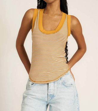 Bloomingdale's Hits Different Striped Tank Top In Golden Harvest