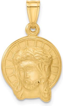 Diamond2Deal 14k Yellow Gold Satin Jesus Medal Pendant