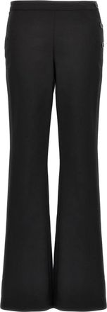 Courr&egrave;ges Oblique Tailored Wool Pants - Dames - Wijde Broeken - Zwart - 2XS - Wol - Broeken
