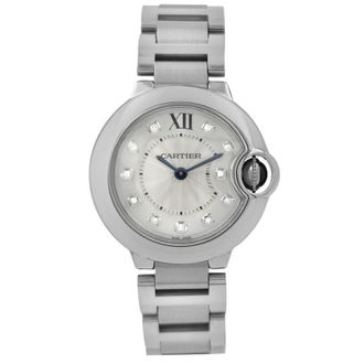 Cartier Pre-owned Cartier Ballon Bleu De Cartier Diamond Silver Dial Ladies Watch WE902073
