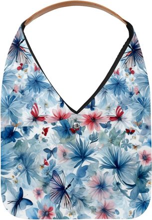 Generic Colorful Flowers Reusable Lightweight Grocery Bags - Foldable Into Compact Pouch, Washable & Sturdy, Multipurpose for Shopping and Travel