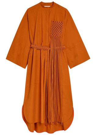 Roksanda Ilincic Poska Belted Cotton-poplin Midi Dress - Orange - 14 (UK14 / L)