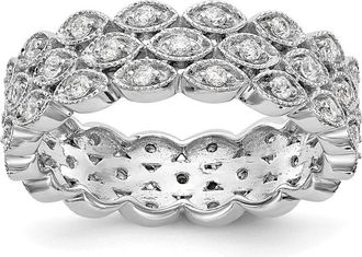 Diamond2Deal 14k White Gold Lab Grown Diamond Eternity Wedding Band Ring 1/2Ct Clarity- VS Color- G-H