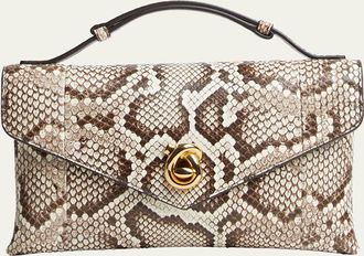 Bottega Veneta Knot Lock Python Top-Handle Bag