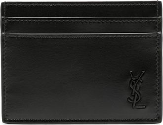 Saint Laurent Cassandre-plaque Leather Card Holder
