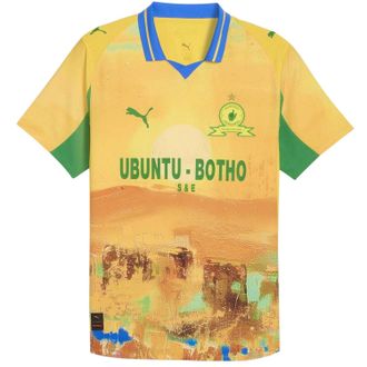 Puma Heren- en kindermodel: Super Mamelodi Sundowns FC thuisshirt (Geel/Groen)
