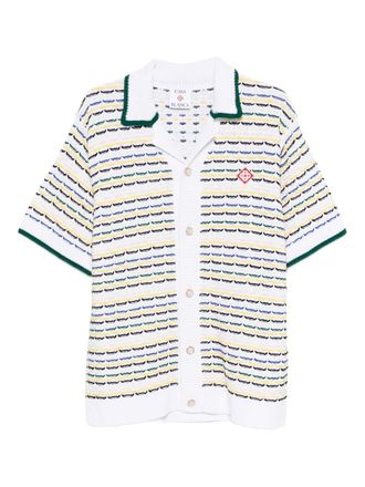 Casablanca striped-pattern collared shirt - White