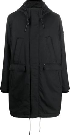 Moose Knuckles Zwarte parka jas met capuchon - Heren - Parka Jassen - Zwart - XL - Jassen