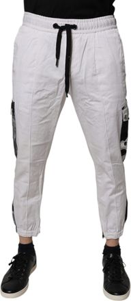 Dolce & Gabbana White Cotton Cargo Jogger SweatMens Mens Pants (Pre-Owned)