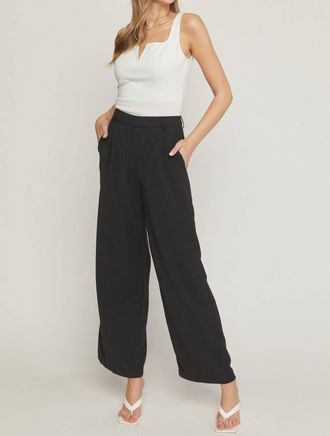 Entro High Waisted Full Leg Pants In Black