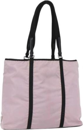 Prada Pre-owned Tote Bags, female, Pink, Size: ONE SIZE Pre-owned Nylon Tote Bag