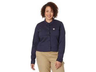 Carhartt Work in Progress Flame-Resistant Force Cotton Hybrid Shirt Womens Clothing Dark Navy : 2XL