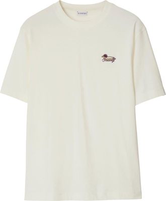 Burberry embroidered-logo cotton T-shirt - men - Cotton - S - White
