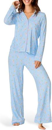 PJ Salvage Olive You Pajamas in Breeze at Nordstrom, Size X-Large