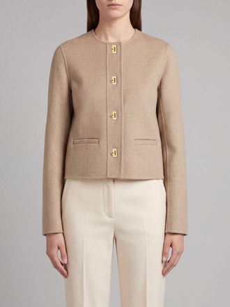 Ferragamo Cappotto corto in lana vergine e cashmere con chiusura Gancini