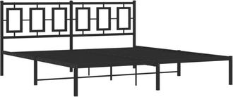 vidaXL Vidaxl - Estructura Cama Sin Colch&oacute;n Con Cabecero Metal Negro 183x213 Cm