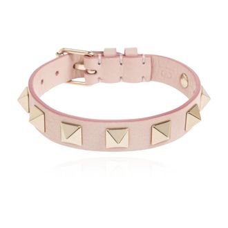 Valentino Garavani Accessoires, Dames, Roze, ONE Size, Leer, Rockstud Leren Armband