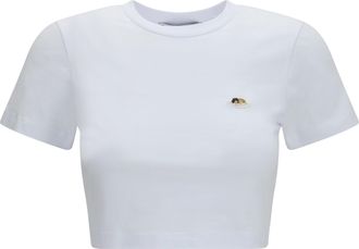Fiorucci Womens Cropped T-Shirt White Cotton T-Shirts & Jerseys