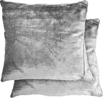 TJ Hughes Electra - Sequined Velvet Cushion Cover in Silver - TJ Hughes