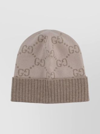 Gucci jacquard patterned hat turn-up brim