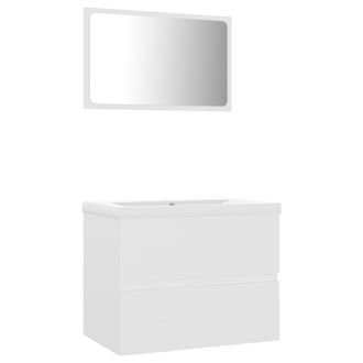 vidaXL Conjunto De Muebles De Ba&ntilde;o Madera De Ingenier&iacute;a Blanco Vidaxl