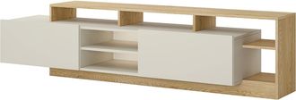 Vente-Unique Mobile Tv 2 Ante E 6 Nicchie Con Led Beige E Naturale Chiaro - Idesia