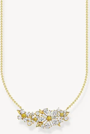 Thomas Sabo collana placcata oro Lovely Daisy con pietre, oro, bianco