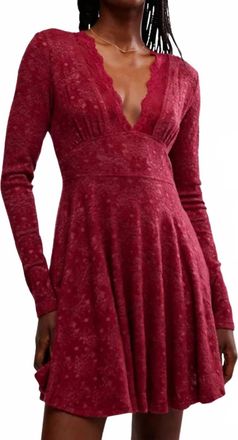 Free People All Yours Lace Mini Dress In Red Plum