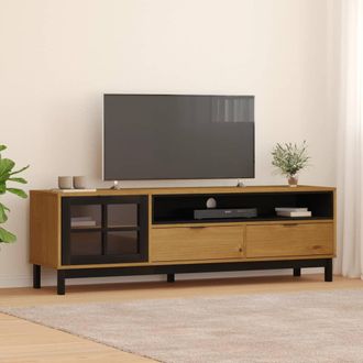 vidaXL Furniture Limited - Mueble De Tv Con Puerta De Vidrio Flam Madera