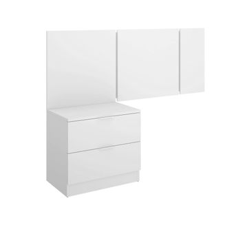 Dmora Cabecero De Cama Croda, Atr&aacute;s, Cabecero De Dormitorio, Reposacabezas, 157x34 H96 Cm, Blanco - Dmora