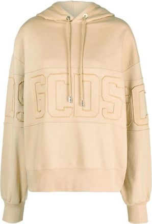 GCDS Bruine Logo Hoodie Sweatshirt Casual Stijl - Dames - Hoodies - Bruin - S - Katoen - Hoodies & sweatvesten