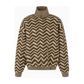 Emporio Armani Truien & Vesten, Heren, Bruin, L, Stijlvolle Gebreide Pullover Sweater