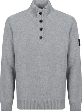 Stone Island Truien - Heren - Coltruien - Grijs - M - Leer - Truien & Vesten