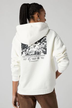 Levi's Sudadera con capucha estampada Salinas - Mujer - XS - Blanco / Universe Bright White