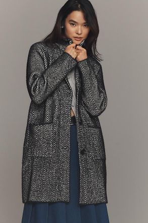 NVLT Eyelash Knit Chevron Coatigan Jacket