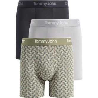 Tommy John 3-Pack Second Skin 6-Inch Stretch Modal Boxer Briefs in Black Monument Golf Carts at Nordstrom, Size Xx-Large