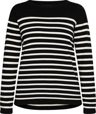 Usha Gebreide trui Dames zwart en wit