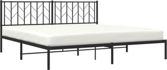 vidaXL Estructura Cama Sin Colch&oacute;n Con Cabecero Metal Negro 193x203 Cm Vidaxl
