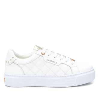 Xti Womens Leather Trainer Sneakers In White