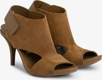 Pedro Garcia Slingback heel sandal in brown suede | Yimina | Fall winter 25 | PEDRO GARCIA