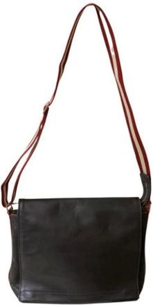 Bally Pre-owned Cross Body Bags, male, Brown, Size: ONE SIZE Pre-owned Stripe Strap Leather Shoulder Bag