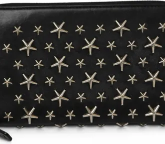 Jimmy Choo London Black Leather Long Wallet (Bi-Fold) (Pre-Owned)