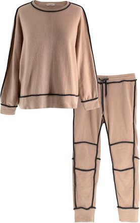 Brunello Cucinelli Light Brown Two Piece Cashmere Suit Size S